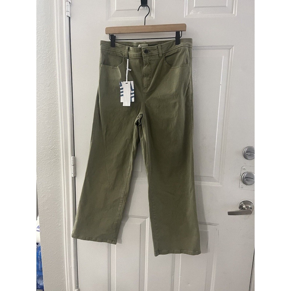 Market & Spruce women's Sz 12 olive army green straight leg stretch pants
